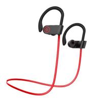 Belaidės sportinės Bluetooth 5.3 ausinės, IPX7 atsparios vandeniui, ilga baterija, viršaus tipo, stereo bosas, treniruotėms, sporto salei raudona