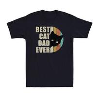 Best Cat Dad Ever Shirt Funny Father's Day Cat Lover Gift Vintage Men's T-Shirt L