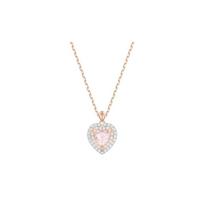 Swarovski Vienos širdies formos krištolo dirbtinio krištolo karoliai moteriški rožiniai 5439314 rožinė