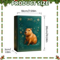 2025 Capybara Christmas Advent Calendar, 24 Days Christmas Countdown Capybara Pendant, 2D Acrylic Flat Pendants, Christmas Gifts 24pcs