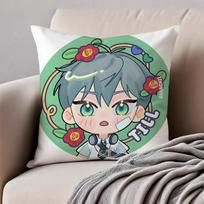 Cute Style A-Alien S-Stage Cushion Cover Pillowcase Anti-Dustmite Invisible Zipper Short Plush Sofa Cushion Peach skin 18*18(CM)-1Pcs