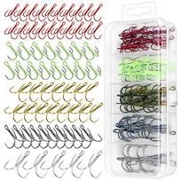 High Carbon Steel Treble Hook 5 Colors Barbed Sharp Triple Hook Triple Barbed Steel Fish Hook for Saltwater Freshwater Fishing