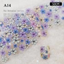 4*50cm Rose Pattern Nail Foils Transfer Paper Manicure Art Wraps for Salon Salon and Home Use A14