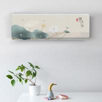 Spausduotas oro kondicionieriaus dangalas Audinio apsauginis dėklas Apsaugantis nuo dulkių Kabinamas oro kondicionierius Miegamasis Vidaus dulkių dangalai Namų dekoras 86X23X30cm gray