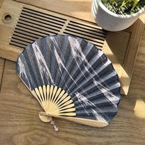 Kriauklės formos šilkinis sulankstomas vėduoklis, japoniško stiliaus, moteriškas, retro, bambukinis, su pakabuku, vienspalvis, lenktas vėduoklio kaulas, vestuvėms