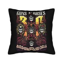 Rock Music Band G-Guns N Roses Pillowcase Soft Fabric Cushion Cover Decor Throw Pillow Case Cover Home Square 18'' Peach skin 18*18(CM)-1Pcs