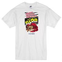 THE BLOB HORROR MOVIE POSTER 1958 STEVE McQUEEN RETRO WHITE T-shirt Tops Tees Unisex XL