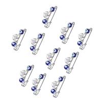 10pcs Safety Pins Blue Eye Heart Shape Pendant 10mm Exquisite Multifunctional Brooch Pins for gray