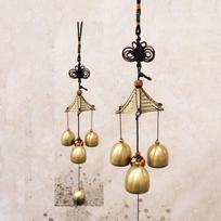 1PC Retro Wind Chimes Copper Wind Bell Hanging Pendants Garden Decorations Outdoor Oriental Lucky Pendants