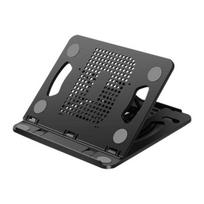 Nešiojamojo kompiuterio stovas su 360 laipsnių pasukamu pagrindu Ergonomiško dizaino kampu reguliuojamas tuščiaviduris šilumos išsklaidymo nešiojamojo kompiuterio stovas nešiojamojo kompiuterio laikiklis juoda