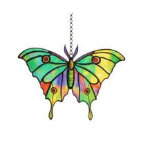 Suncatcher Acrylic Stained Glass Effect Butterfly/Dragonfly/Fairy Ornament Window Hanging Decor Holiday Gift for Women Mom Grandma 10cm B