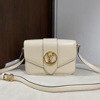 [Pre-Owned] Pont 9 Classic Logo Colorful Lining Smooth Leather Crossbody Shoulder Bag - Very Good #17NEC20 ONE SIZE