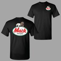 Mack Trucks marškinėliai, Vintažiniai buldogo logotipo grafiniai marškinėliai su klasikine raudona ir žalia spalvomis S