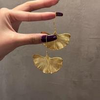 Prabangūs auksinės spalvos ginkmedžio lapų auskarai moterims, elegantiški metaliniai dideli lapų pakabukai, auskarai vakarėliui, vestuvėms, asmeniški papuošalai brown