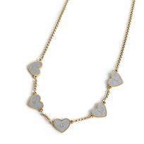 THE BLING KING Custom Stainless Steel Enamel Heart Letters Box Chain Necklace Charm Bracelet Choker Hip Hop Jewelry Gifts 6inch&Gold Color