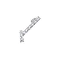 Swarovski Millenia ear cuff single, octagonal cut crystal, white, rhodium plated 5612670 balta
