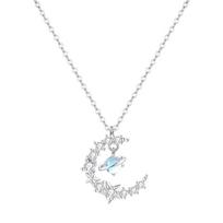 Barbie necklace [S925 Silver|Light of the Moon] Princess Dream Planet Moonlight Exquisite Shining Niche Design Elegant Temperament Couple Ba2507010 sidabras
