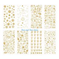 HX6F 8 Sheets UV Epoxy Resin Filling Material Stickers Resin Mold Decorative Lables DIY Crafts Jewelry Making Filler auksas