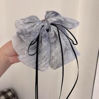 Grab Clip Bow Ribbon Hair Claw Polka Dot Floral Chiffon Bowknot Hair Clip Ponytail Clip Butterfly Flower Hairpin Travel