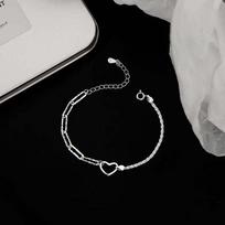 Adjustable Vintage Chain Temperament Heart For Men Korean Bangles Couple Bracelets Women Wristbands Valentines Day Gift