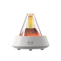 Unique Essential Oil Diffuser Volcanic Lava Aroma Diffuser Colorful LED Night Light Portable Mini 80ml Candlelight Diffuser Color box&USB balta