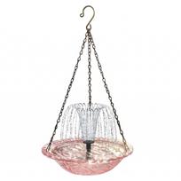 Bird Bath Bowl with Solar Powered Pump Wildlife Feeder Hanging Solar Bird Bath Fountain for Outdoors Garden Patio Decor rožinė