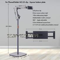 Universal Phone Stand Floor Tablet Bracket Adjustable Flexible Rotation Phone Holder Steel Cantilever Stand Support