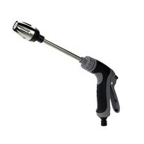 Alloy High-Pressure Car Wash Water Gun with Rubber Handle Long Pole Household Watering Tool Metal Extension Wrapped for Cleaning