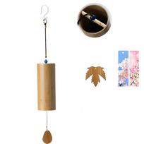 Landscape Decor Handmade Bamboo Wind Chimes Antique Hand Cranked Yard Pendant Simple Blessing Bell Home Atmosphere