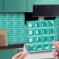 10Pcs 10x10CM Mosaic Tiles Wall Sticker PVC Brick Tile Stickers  Bedroom 107