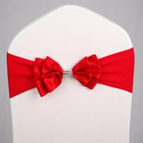 Party Spandex Chair Sash Sophisticated Wedding Chair Sash Satin Chair Ribbon Double Layer Bow Tie For Banquets Halls
