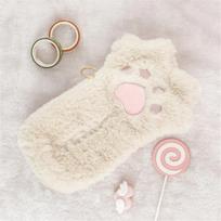 Cute Cat Paw Pen Case Student Large-capacity Stationery Bag New Exquisite and Fashionable Pencil Case Adorable Plush Cat Paw Bag smėlis
