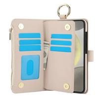 for Samsung Galaxy A55/A15/A54/A14/A73/A53/A13/A72/A52 Wallet case with Zipper Credit Card Holder RFID Blocking,Flip Folio Cover For Galaxy A54 4G 5G balta