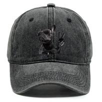Gyvūnų rašto beisbolo kepuraitės Juodo šuns stiliaus kepurė Vyrams Moterims Reguliuojama kepurė Plauta medvilnė Hip Hopo sunkvežimėlio kepuraitės Gorras as the picture juoda