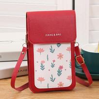 2024 Touchscreen Crossbody Mini Bag for Girls with Charging Port - Printed One-Shoulder Design raudona