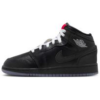 Air Jordan 1 Mid GS Black Metallic Reimagined Kids Sneakers White Wolf-Grey HV5180-010 39