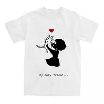 Game Fran Bow Girl and Cat Print T-shirt Unisex Streetwear Loose Fashion Women Men Tshirts Casual Female Graphic Print Clothing XS balta
