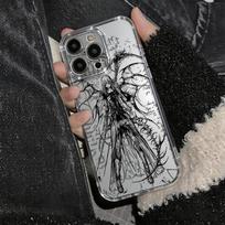 Matte Finish Phone Case For Iphone 14 16E 17E 13 12 11 Pro Max 16 17 Air 15 Plus Durable Black Angel Girl Funda iphone 14 Pro gryna