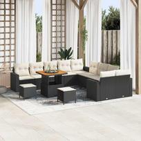 Garden Sofa Set 13 pcs Black Poly Rattan