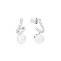 Swarovski Gabriella spiraliniai perliniai platinu dengti auskarai moterims 5410976 sidabras