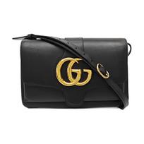 [Pre-Owned] Arli Gold Logo Double G Metal Accessory Leather Small Square Crossbody Shoulder Bag - Very Good #U8A5V6 ONE SIZE