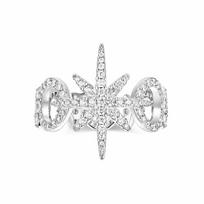 APM Monaco METEORITES/Šešiakampės žvaigždės apskritimo dizainas yra madingas, elegantiškas, paprastas ir išskirtinis 925 sidabro žiedas moterims, sidabro baltumo A21682OX sidabras