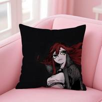 Manga Gritty G-Gachiakuta Cushion Cover Pillowcase Short Plush Invisible Zipper Room Sofa Cushion Cover Peach skin 18*18(CM)-1Pcs
