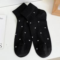 Solid Color Heart Print Women Short Socks Summer Hollow Thin Breathable Low Tube Socks JK Sweet Girl Japanese Kawaii Ankle Socks EUR 34-39 juoda