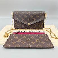 [Naudotas] Felicie Pochette Classic Monogram dengtas drobės ir odos trijų viename grandinėlės rankinė - Geros būklės #NSR87 ONE SIZE