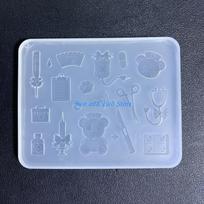 HX6F Clay Mold Mini Bear Doctor Accessories Dropper Mold Unique DIY Craft Molds CN