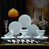 Nuogu Jingdezhen Celadon Linglong 18-Piece Dinnerware Set