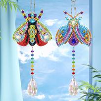 New Hand-Pasted Acrylic Diamond Painting Pendant Diy Wind Chimes Point Diamond Sticker Pendant 5D Colored Diamond Painting Gj01 ladybug