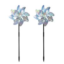 2/10pcs DIY Birds Deterrent Windmill Creative 8 Leaves Bird Repeller Windmill Spinner Outdoor Garden Lawn Yard Decoration