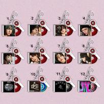 12pc Stray Kids CD Disc Style 3-in-1 Keychain - Mini Record Album Design with Photo & Lightstick Kpop Bag Charm STAY Gift 12pcs